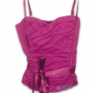 Grass Collection Ruched Purple Tank Top